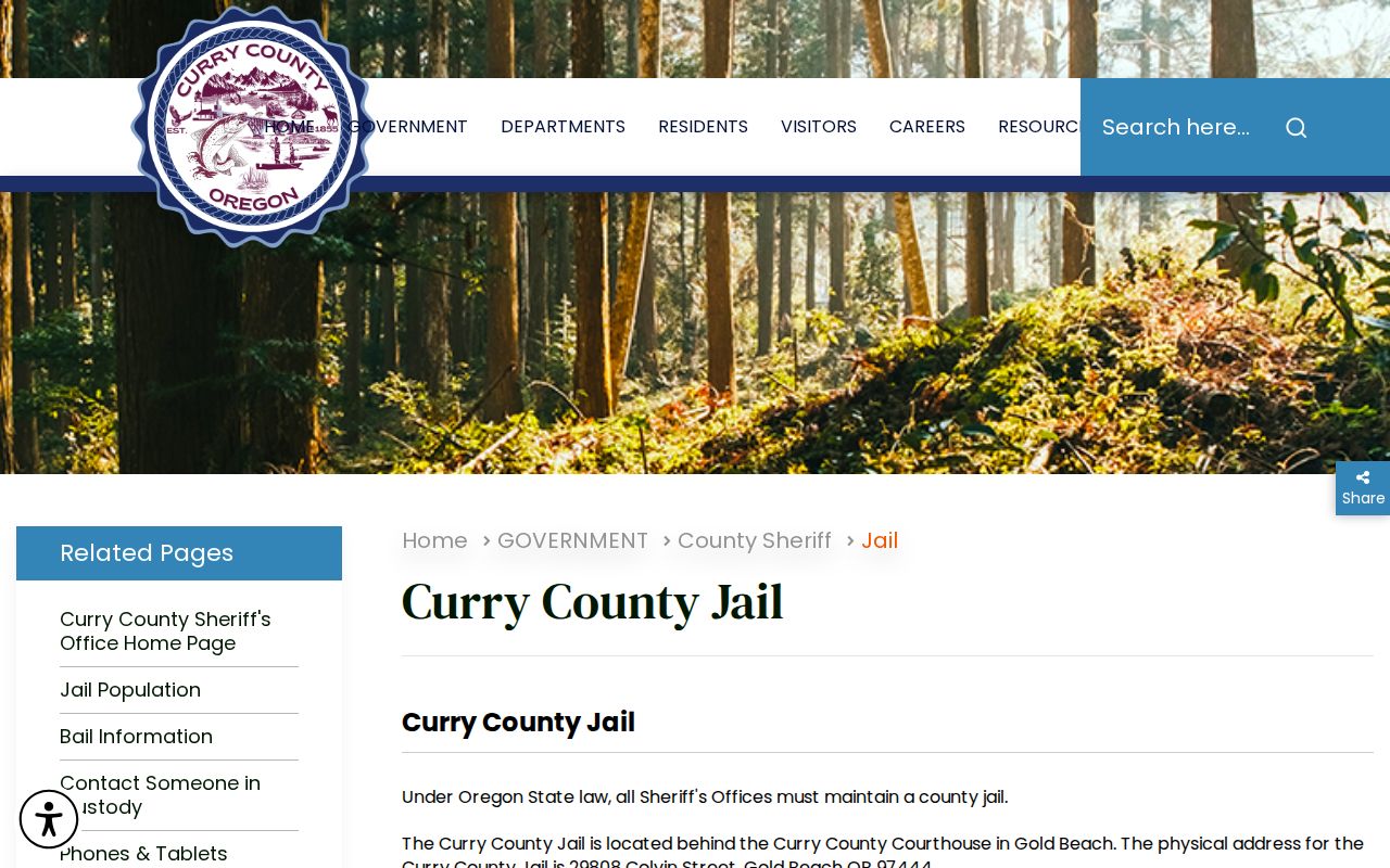 Curry County Jail official information page