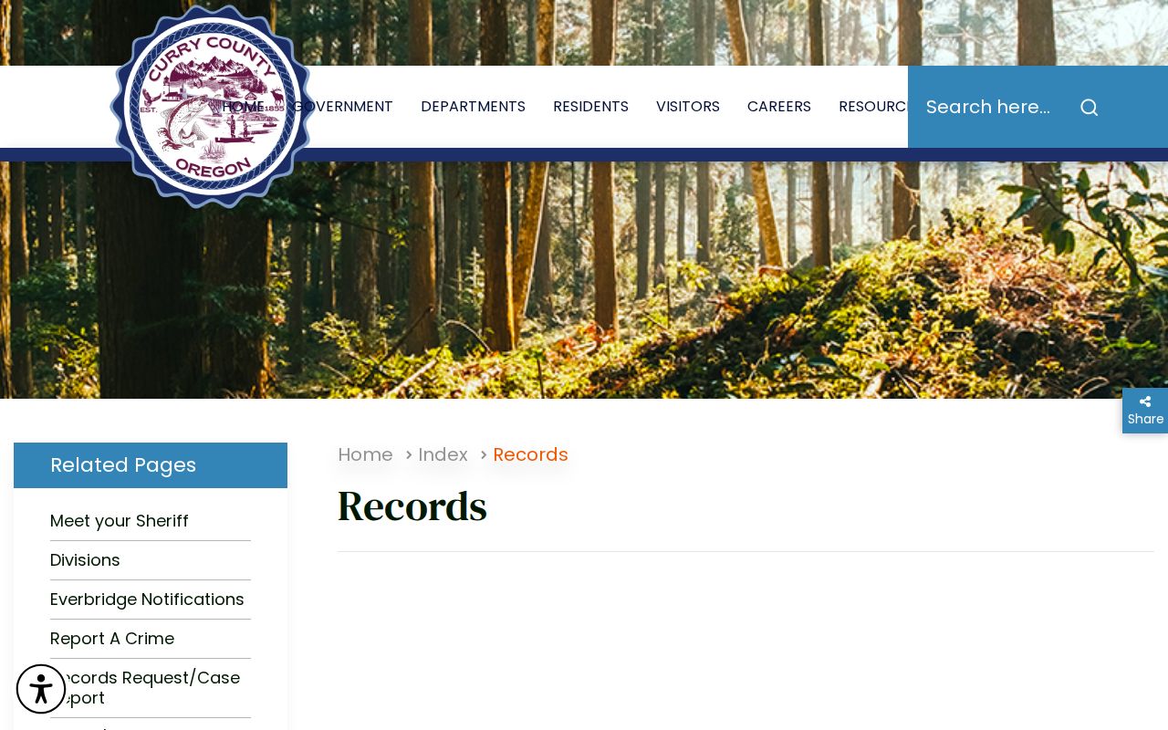 Curry County Sheriff's Records Division request navigation