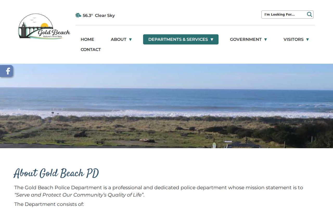 Gold Beach criminal records Police Department page